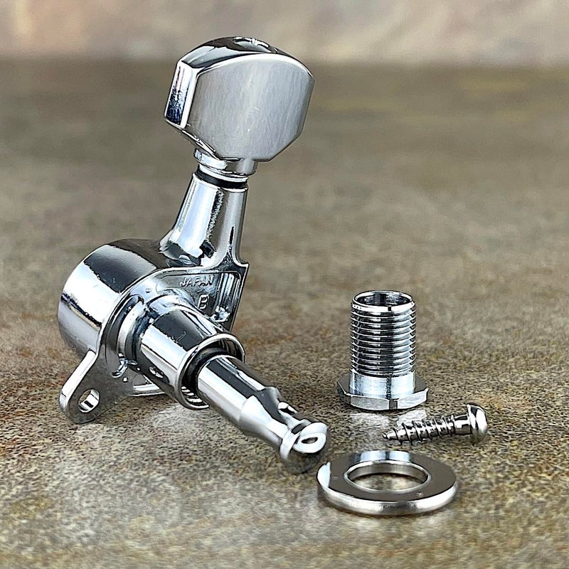 Gotoh Schaller-style Knob Chrome Tuners (6-in-a-line) - Image 3